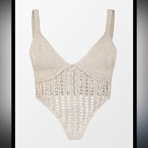 Cream Crochet Knit top